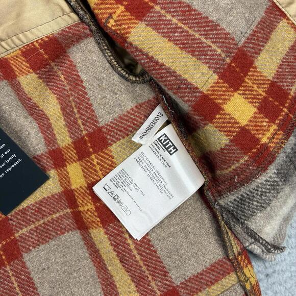 Kith Kids Ginza Wool Flannel Shirt 6–9M Red Plaid Button Up Streetwear NWT - Picture 6 of 8